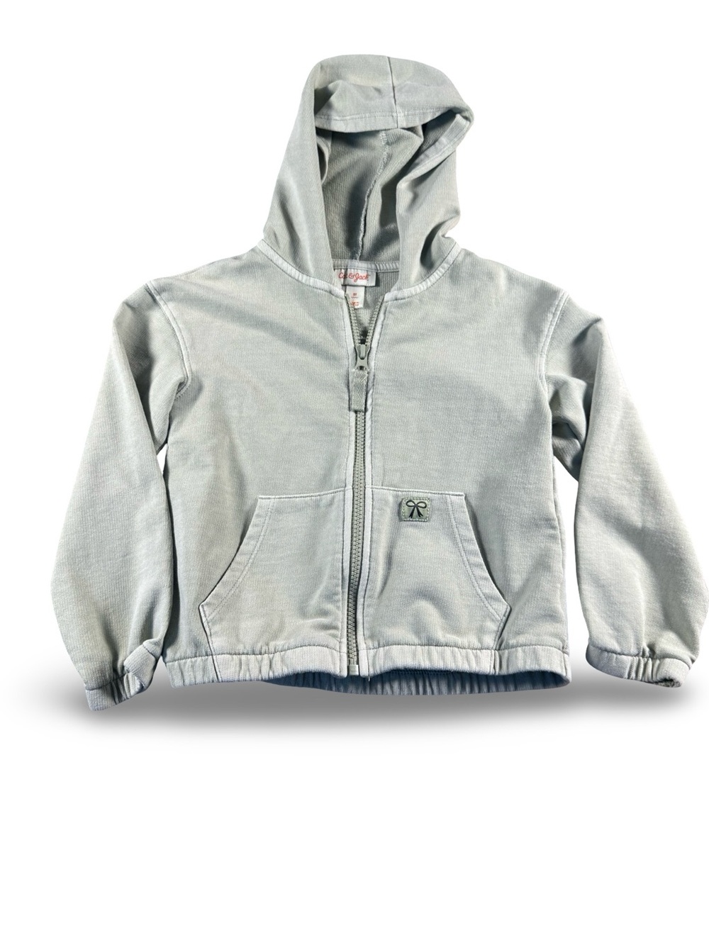 Cat & Jack Toddler Girl 5T Jacket Full Zip Hoodie‎ Sweatshirt Green Bow Casual